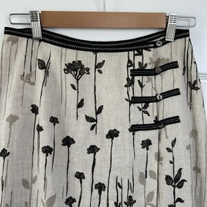 J Jill Linen Wrap Maxi Skirt Sz 6P Petite Lined Floral Cottagecore Classic Chic